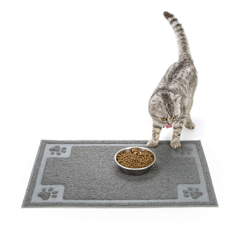 Suhaco Dog Food Mat Cat Litter Tray Mats Non-slip Waterproof Pet Bowl Placemat for Dogs and Cats (L) L - PawsPlanet Australia