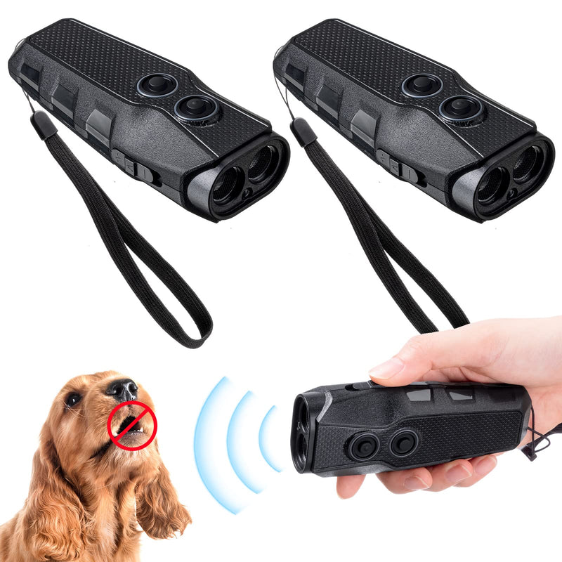2 Pcs Dual Sensor Dog Barking Control Devices Handheld Dog Training Behavior Aids Stop Barking Dog Devices Ultrasonic Dog Bark Deterrent with LED Flashlight 3 Frequency Dog Trainer, Rechargeable - PawsPlanet Australia