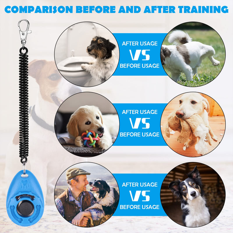 OYEFLY Dog Clicker [2 Pieces, Multi-Color] Training Clicker with Carry Strap for Dog, Cat, Horse (Blue and White) - PawsPlanet Australia