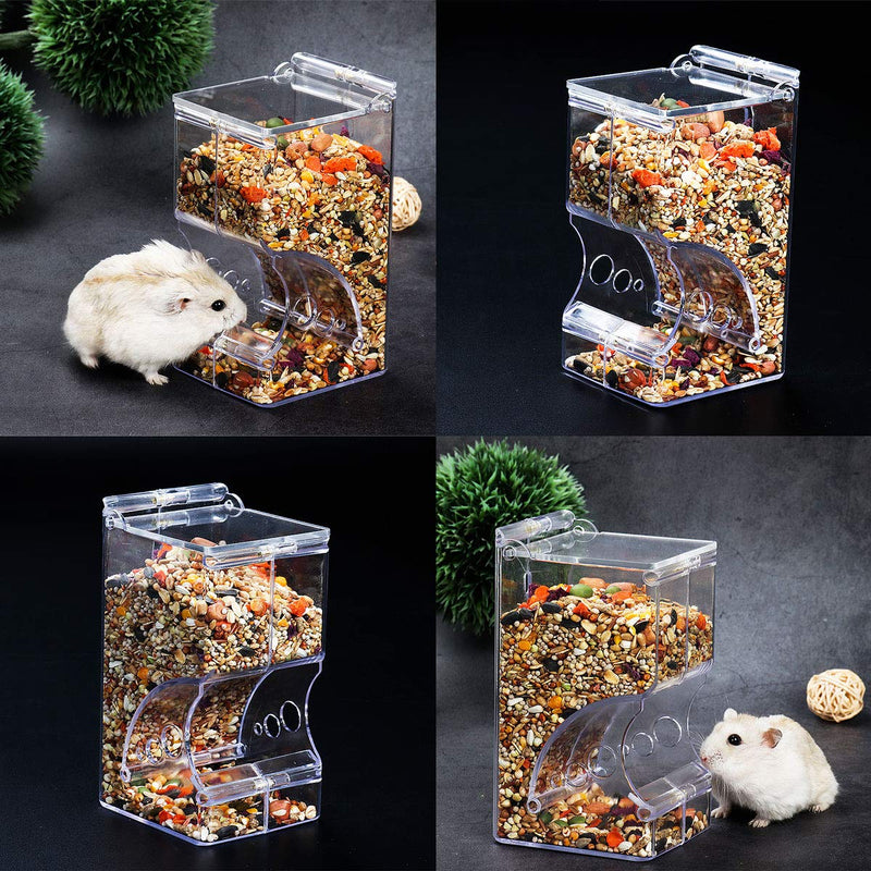 Hamsters Feeder Small Animals Automatic Dispenser Gravity Auto Dispensers Pet Pellets Food Storage Bowl - Dwarf Hamster Gerbils Mice Hedgehog Guinea Pig and Other Small Animal Ideal Feeding Station 300ml - PawsPlanet Australia