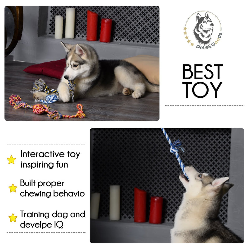 Dog Toys - Dog Chew Toys - Puppy Teething Toys- Puppy Chew Toys - Rope Dog Toy - Puppy Toys - Small Dog Toys - Chew Toys - Dog Toy Pack - Tug Toy - Dog Toy Set - Washable Cotton Rope for Dogs - PawsPlanet Australia