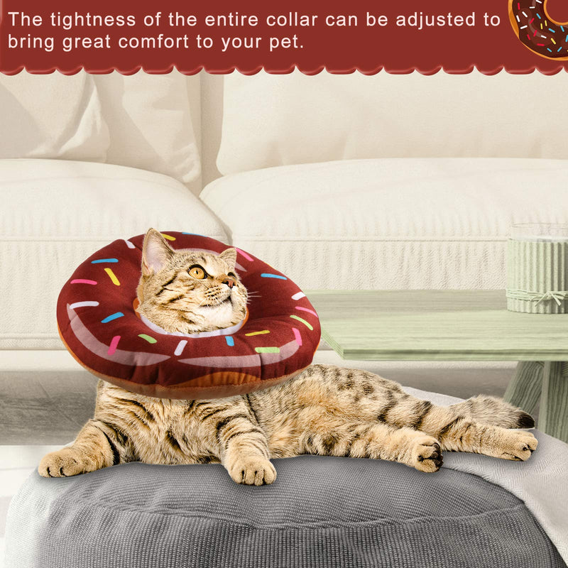 Nuanchu 2 Pieces Cute Donut Recovery Collar for Cats and Puppies Soft Adjustable Pet E Collar Neck Cone After Surgery with 10 Pieces Cat Toys Rattle Mice for Cats Puppies Kitties Small Dogs, 1-9 Kg - PawsPlanet Australia