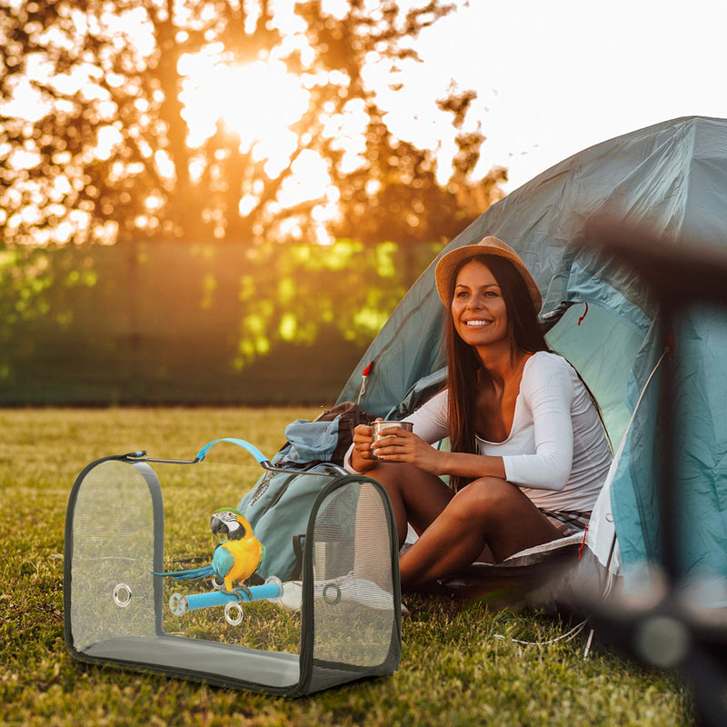 Moloni Bird Carrier Parrot Travel Cage Lightweight and Portable Pets Birds Travel and Vision Bird Cage Blue - PawsPlanet Australia