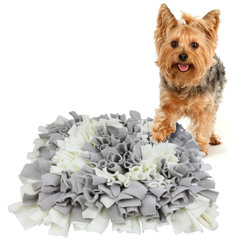 AK KYC Snuffle Mat Dogs Nosework Slow Feeding Training Play Puppy Cat Interactive Puzzle Toys Funny Foldable Blanket Gray&White - PawsPlanet Australia