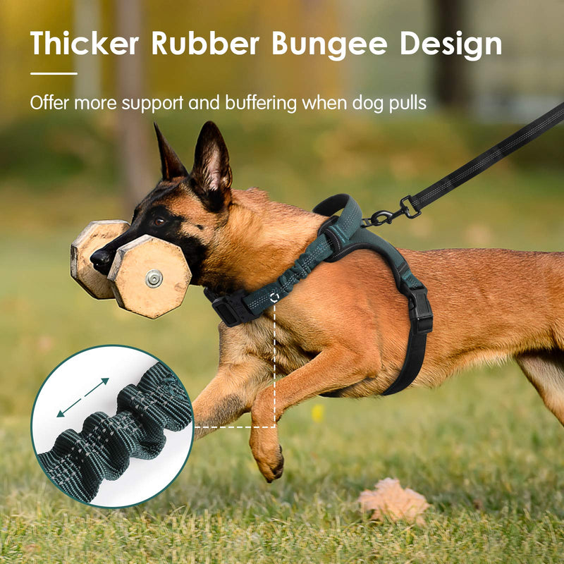 [Australia] - rabbitgoo Dog Harness, Dog Halter Harness with Soft Padded Straps & Shock-Absorbing Bungee Straps, Adjustable Dog Vest Harness with Padded Handle, Reflective Dog Walking Harness for Large, Medium Dogs 