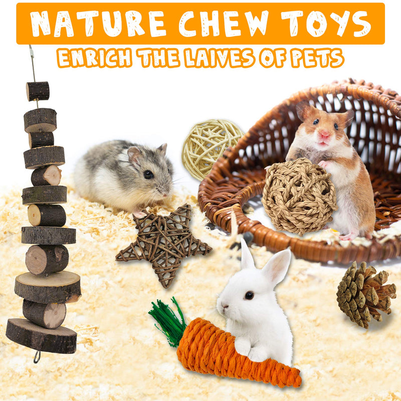 Bunny Chew Toys Hamster Chew Toys, 7 Pcs Rabbit Tooth Chew Toys Small Animal Teeth Care Molar Toy, 100% Natural Wooden Material for Chinchilla, Guinea Pigs, Bunny, Hamsters Teeth Chewing Playing - PawsPlanet Australia