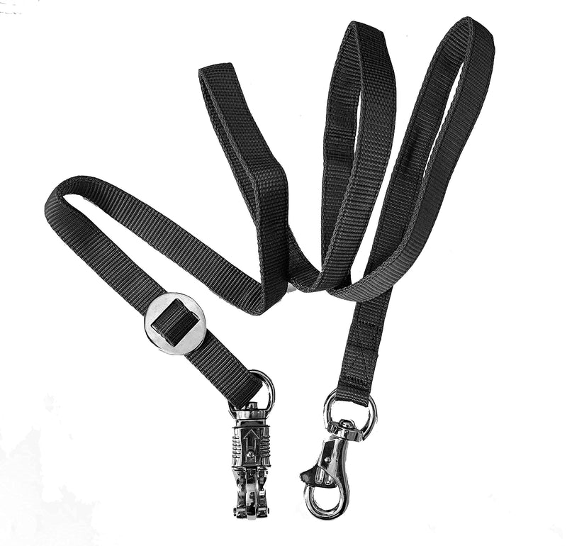 Majestic Ally Double Thick 36" to 72" Trailer Tie for Horse Haulage, Cross tie with Adjustable Buckle, Panic Snap and Bull Snap – 1" Wide by 36" to 72" Long Black - PawsPlanet Australia