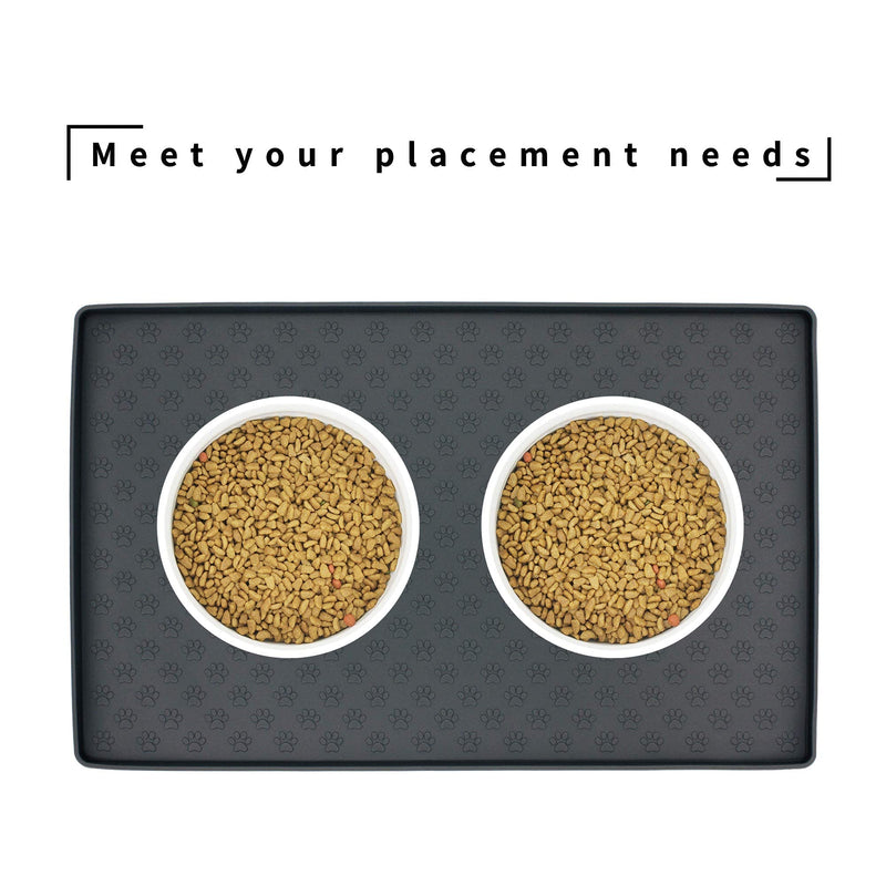 Ptlom Pet Placemat for Dog and Cat, Mat for Prevent Food and Water Overflow, Suitable for Small, Medium and Big Pet 18" * 12" Black - PawsPlanet Australia