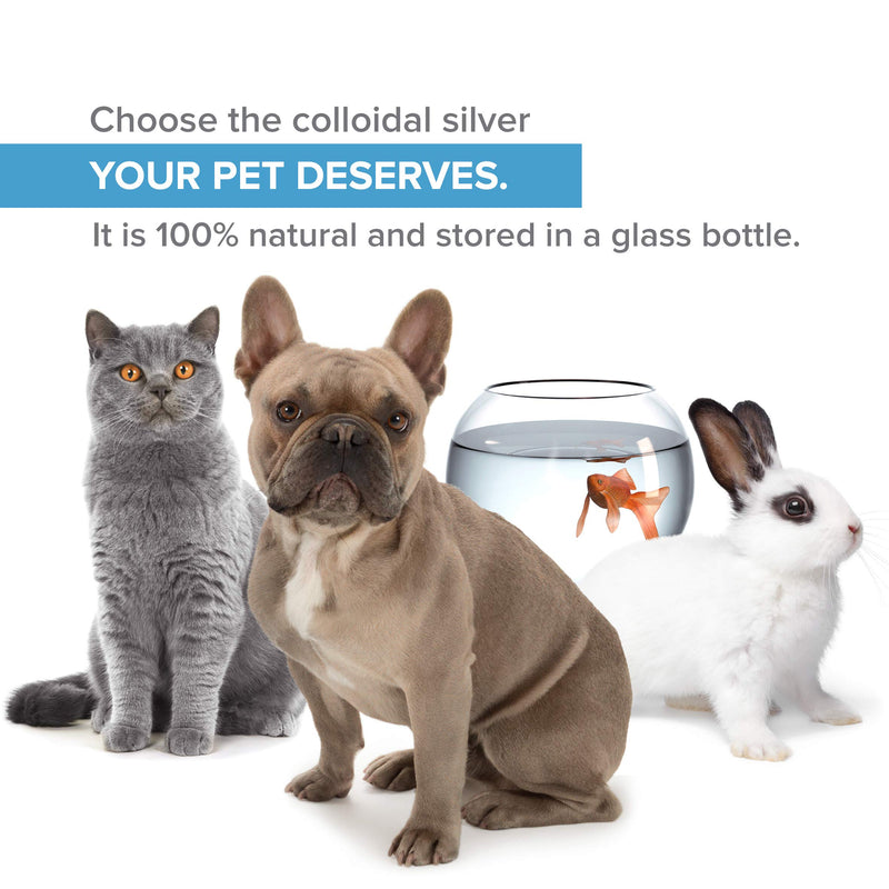 Premium Colloidal Silver 300ml 40ppm ● For Pets (Dogs, Cats, Fish) ● & Spray to Fill ● 100% Natural ● Higher Concentration, Smaller Particles = Better Results ● Lab Certified ● For Ear, Eyes, Skin - PawsPlanet Australia