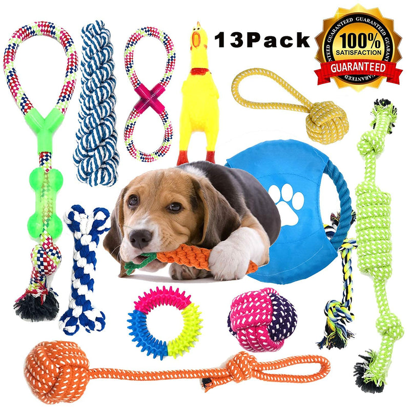 Anwin Dog Rope Toys 13 Pack Puppy Dog Chew Toys Teething Training Interactive Chewing Bone Toys for aggressive chewers-set Gift Set for Boredom Small and Medium Dogs 13 Packs - PawsPlanet Australia