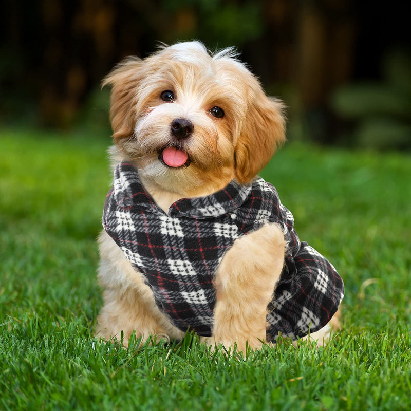 4 Pieces Fabric Dog Sweater with Leash Ring Winter Fleece Vest Dog Pullover Jacket Warm Pet Dog Clothes for Puppy Small Dogs Cat Chihuahua Boy X-Small - PawsPlanet Australia