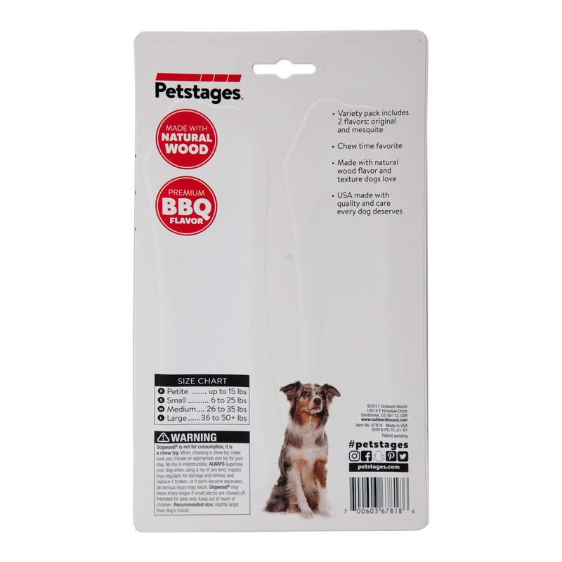 [Australia] - Petstages Dogwood Original & Mesquite Stick Dog Chew Toy - 2 Pack – Safe, Natural & Healthy Chewable Sticks - Tough Real Wood Chewing Stick for Dogs 