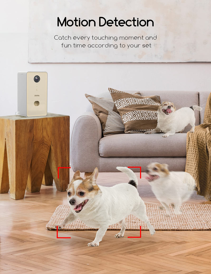 Faroro Dog Camera Treat Dispenser 1080P FHD Night Vision 2.4G WiFi Pet Tossing Camera with 2-Way Audio for Monitoring and Talking with Your Pet Remotely - PawsPlanet Australia