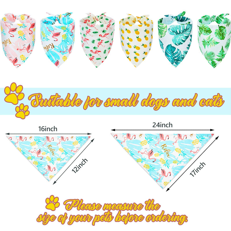 6 Pieces Summer Triangle Dog Bandana Hawaii Dog Bandana Flamingo Triangle Pet Bibs Reversible Dog Scarf Adjustable Washable Pet Kerchief (S) Small - PawsPlanet Australia