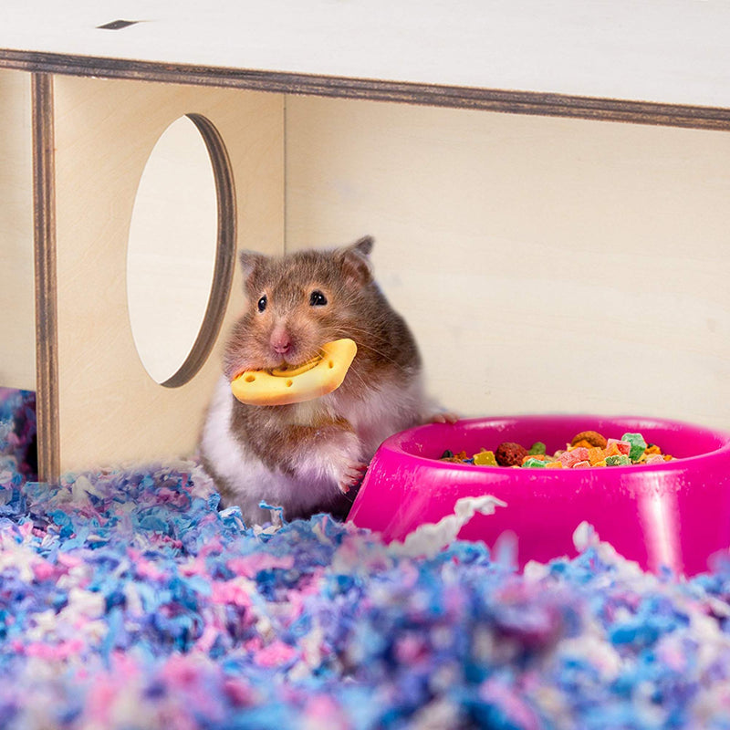 Originalidad Hamster Secret Peep Shed 2-Chamber Hideout & Tunnel Exploring Toys Detachable Habitat House for Guinea Pigs, Hamsters, Chinchillas - PawsPlanet Australia