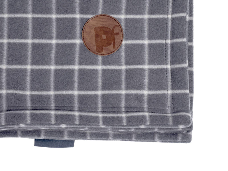 Petface Window Pane Check Pattern Fleece Blanket for Dogs, Grey - PawsPlanet Australia