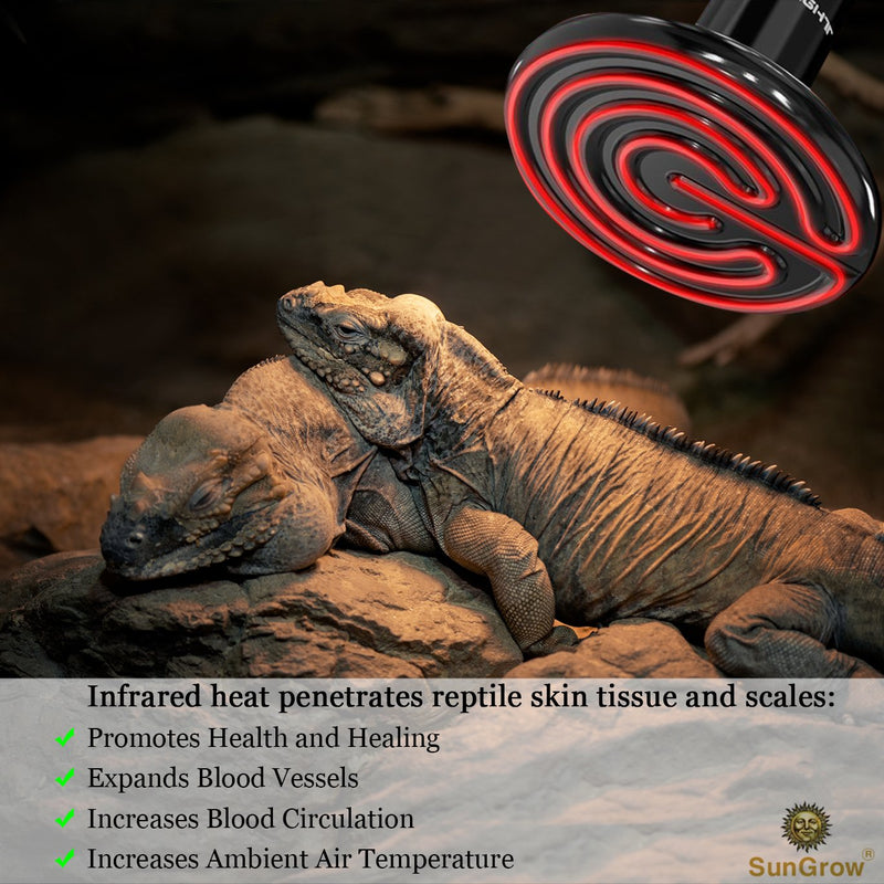 [Australia] - SunGrow Ceramic Heating Lamp, 110-volts 150-watts, Provides Heat Without Transmitting Light, Infrared Heat Emitter for Reptiles, Chicks, Hermit Crabs, Terrariums, Pet Brooders, Coops 