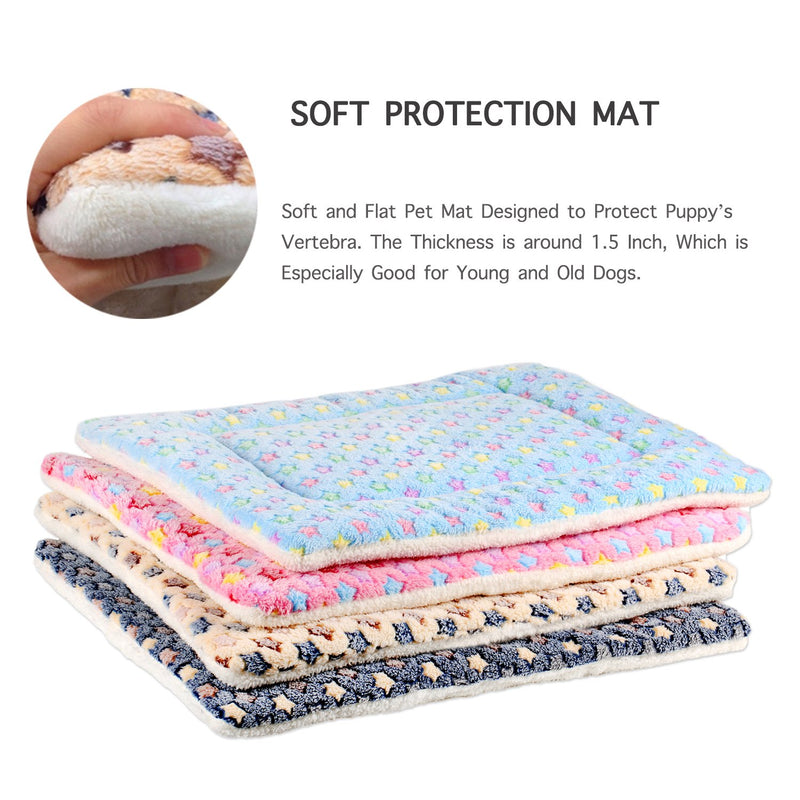 Ultra Soft Pet (Dog/Cat) Bed Mat with Cute Prints | Reversible Fleece Dog Crate Kennel Pad | Machine Washable Pet Bed Liner (X-Small, Brown) X-Small - PawsPlanet Australia