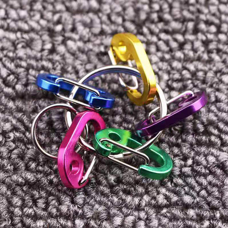 ABCOOL 5pcs Micro Keychain Clips, Mini Aluminum Durable Quick Release Automatic Locking D Shape Spring Loaded Wire Clip - PawsPlanet Australia