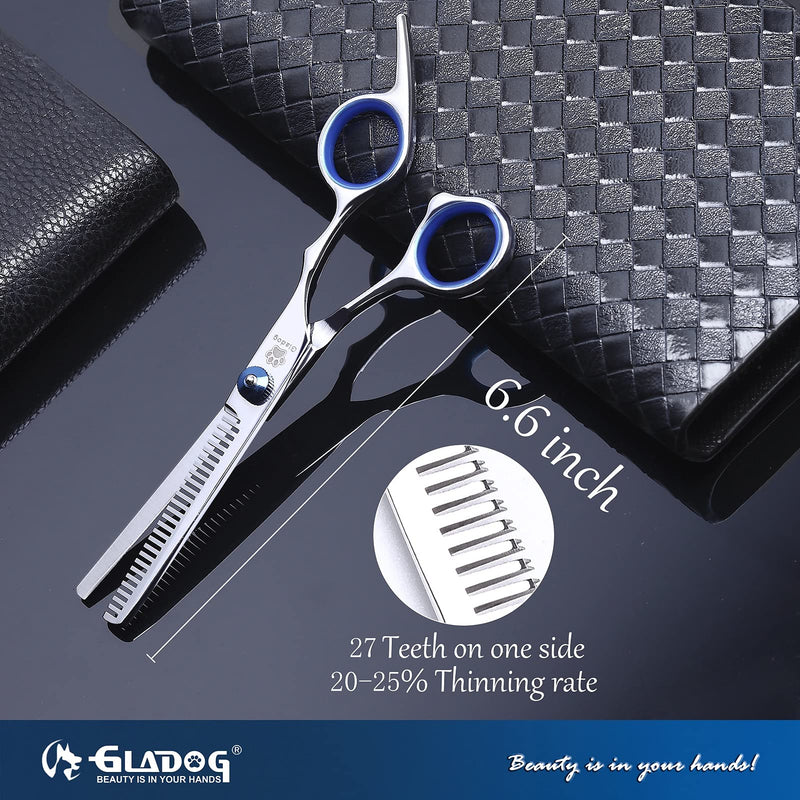 GLADOG Dog Grooming Scissors Kit with Safety Round Tips, Professional 5 in 1 Grooming Scissors for Dogs, Sharp and Durable Dog Grooming Shears for Dogs Cats Pets - PawsPlanet Australia