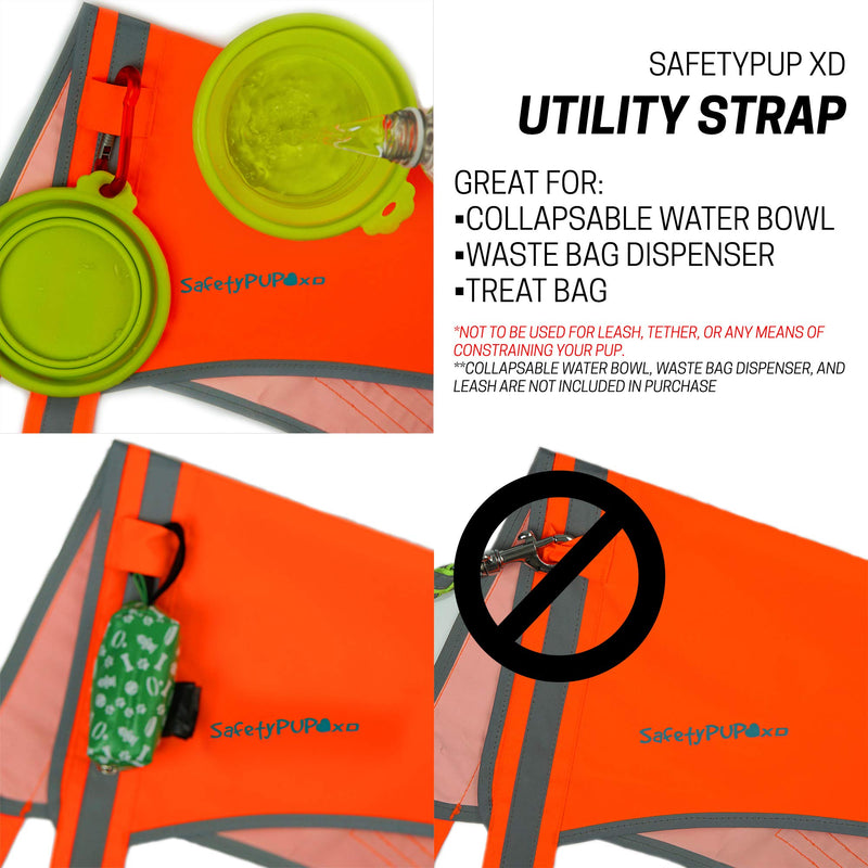 SafetyPUP XD Lite Dog Vest. Coverage to Mid Back. Reflective Hi Visibility Blaze Orange Fluorescent Fabric Helps to Keep Them in Sight and Safe On and Off Leash. X-Small - PawsPlanet Australia