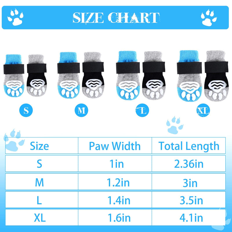 Saintrygo 8 Pieces Anti-Slip Dog Socks Paw Protector with Paw Patterns and 8 Pieces Adjustable Straps for Puppy Pet Paw Protection Indoor Wear Better Traction Control on Floor X Large - PawsPlanet Australia