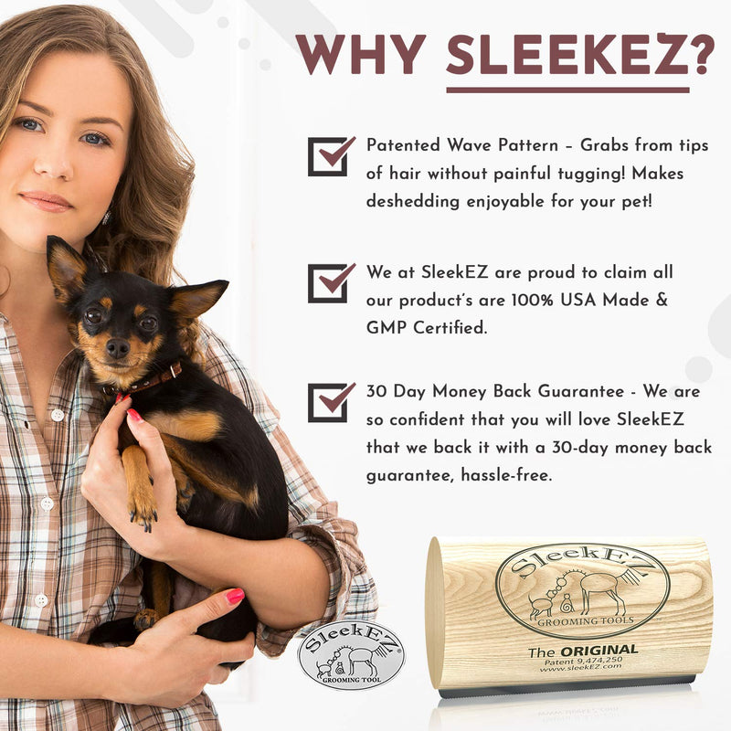[Australia] - SleekEZ Deshedding Grooming Tool for Dogs, Cats & Horses - Patented Undercoat Brush for Short & Long Hair - Painlessly Remove 95% of Loose Hair, Fur & Dirt 2.5 Inch 