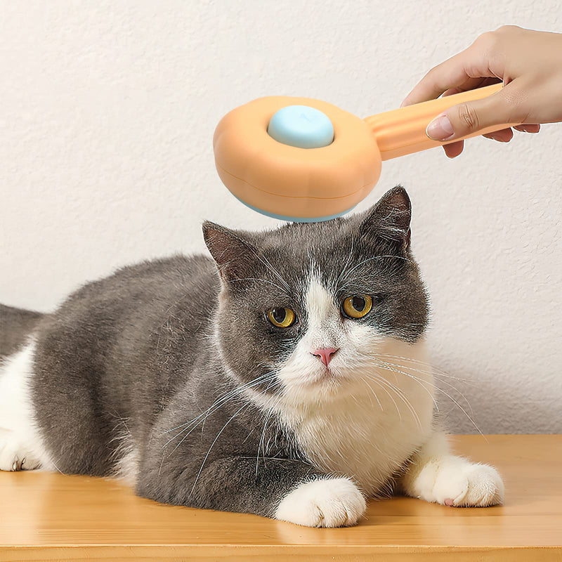 Pet hair cleaning brush, dog brush, cat brush, pet brush for short hair, long hair, cat comb with handle, brush for pet grooming for removing undercoat, loose fur and dirt (A) A - PawsPlanet Australia