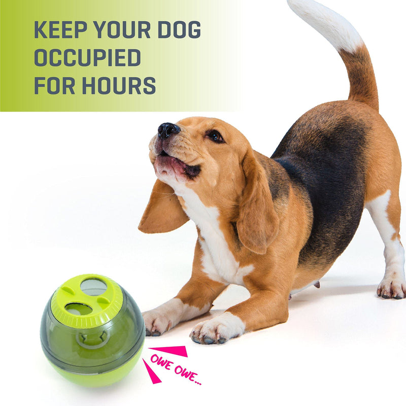 Funny Slow Feeder Dog / Cat Food Ball Dog Snack Toy, Interactive Dog Toy IQ Treat Dispenser Ball Pet Puzzle Toys Green - PawsPlanet Australia