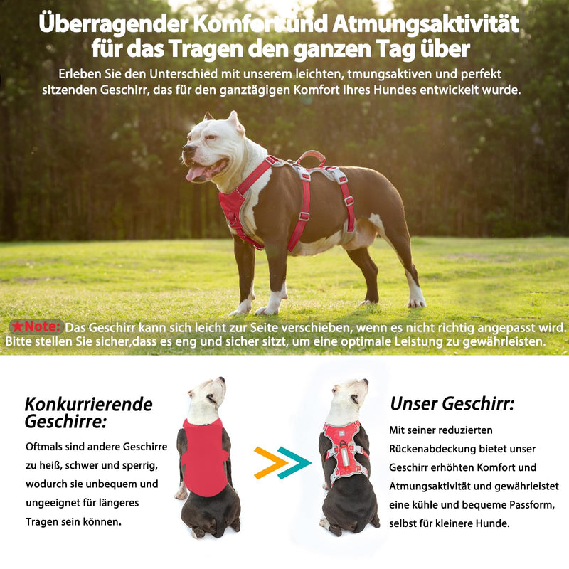 Huntboo Safety Harness Dog Escape Proof, Panic Harness for Dogs, Reflective Harness with Padded Handle, Waterproof, Adjustable Vest for Small Dogs Walking (Red, S) Small (Pack of 1) Red - PawsPlanet Australia