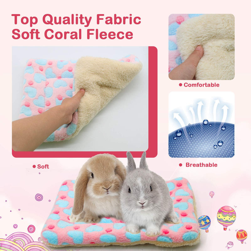 [Australia] - RYPET Small Animal Bed 2PCS - Rabbit Guinea Pig Hamster Bed Winter Warm Fleece Sleep Pad for Squirrel Hedgehog Bunny Chinchilla and Other Small Animals, Random Color S: (7.8*11.8inch) 2PCS 