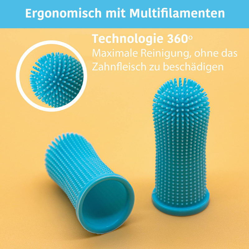 Dog toothbrush (set of 2) - dog toothbrush and cat toothbrush 360 degrees - dog toothbrush for small dogs, large dogs - finger cots dog dental care - dog toothbrush and cat toothbrush - PawsPlanet Australia