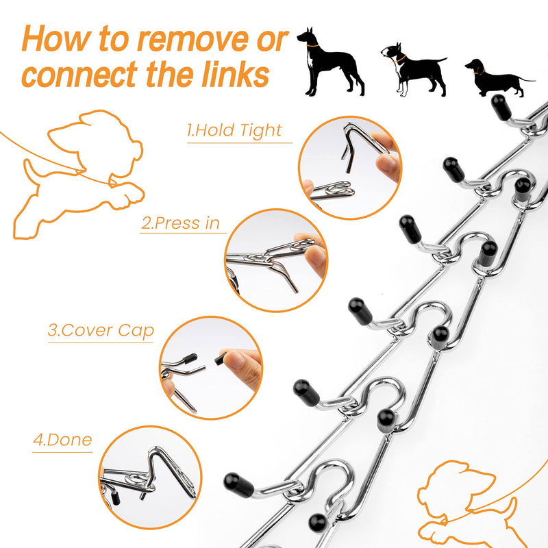 Dog Prong Collar, Adjustable Stainless Steel Dog Collar with Comfort Rubber Tips, Dog Choke Pinch Collar Quick Release Snap Buckle for Small, Medium Large Dogs(with Traction Rope) - PawsPlanet Australia