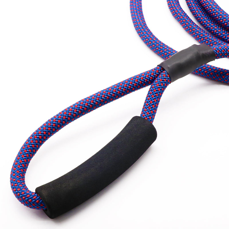 [Australia] - AUTULET Shock Absorbing Rope Lead Dog Leash Red Nylon with Padded Handle for Walking Hiking 8mm*5m dark blue 