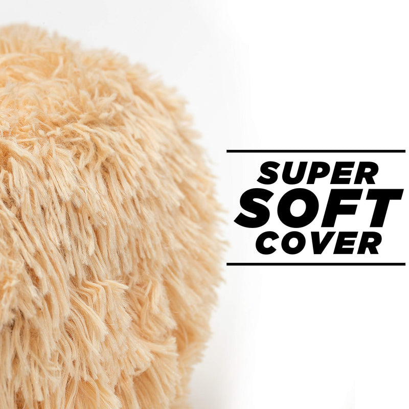 [Australia] - Franklin Pet Supply Soft Puff Pet Bed - Luxury Bed for Dog - Faux Fur Round Plush Cushion Pet Bed, Tan, Model Number: 90033 
