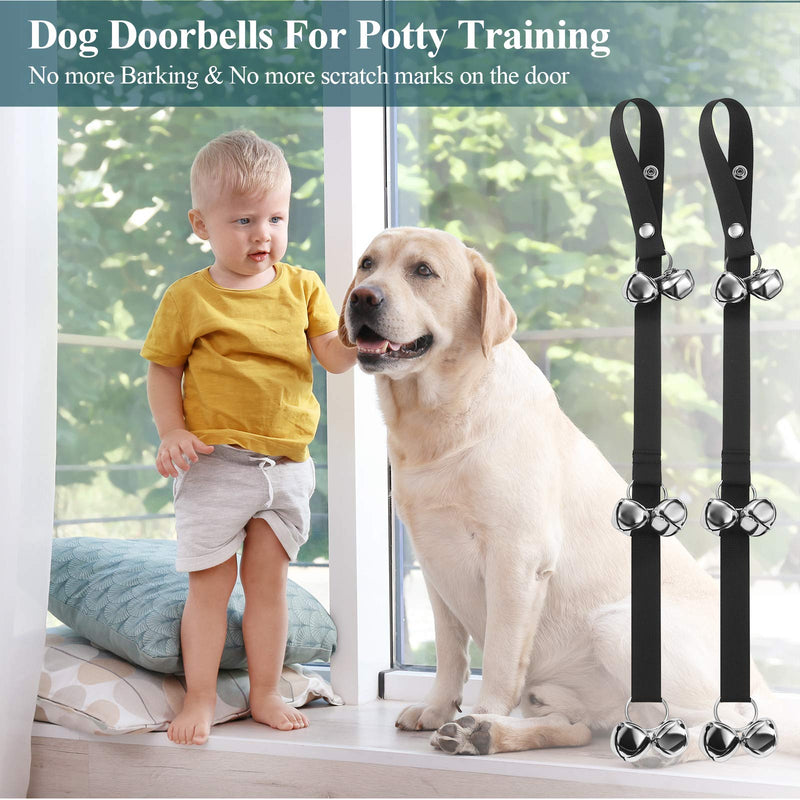 Frienda 5 Pieces Pet Training Bell Set Includes Dog Training Whistle to Stop Barking Dog Bell Strap Dog Training Bell Cat Training Clicker for Potty House Training - PawsPlanet Australia