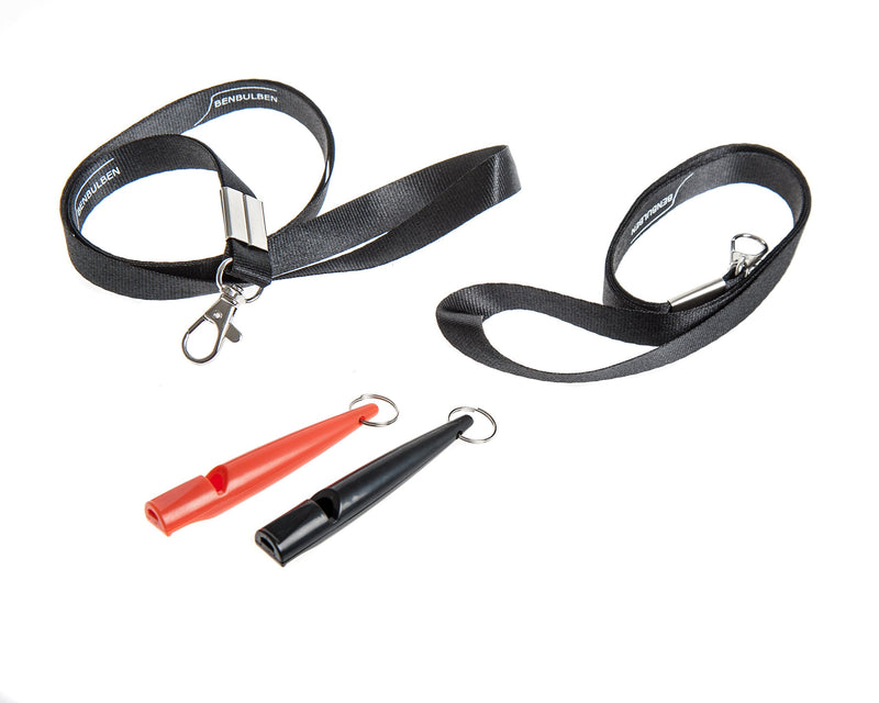 Benbulben - Twin Pack of Professional High Pitch Plastic Dog Whistle for Recall Training Complete with 2 PCS Whistles, Lanyards and Keyrings - PawsPlanet Australia