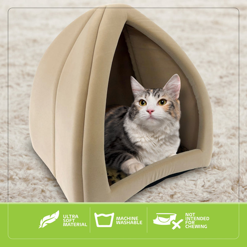 [Australia] - Purrfect Tent -  Cozy, Comfortable Cat Bed Tan 