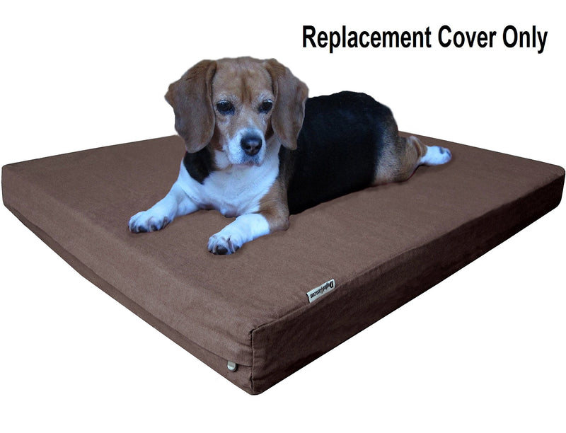 Dogbed4less Heavy Duty Chocolate Brown Denim Jean Dog Pet Bed External Cover for Small Medium to Extra Large Pet Bed - Replacement Cover only 35"X20"X4" - PawsPlanet Australia