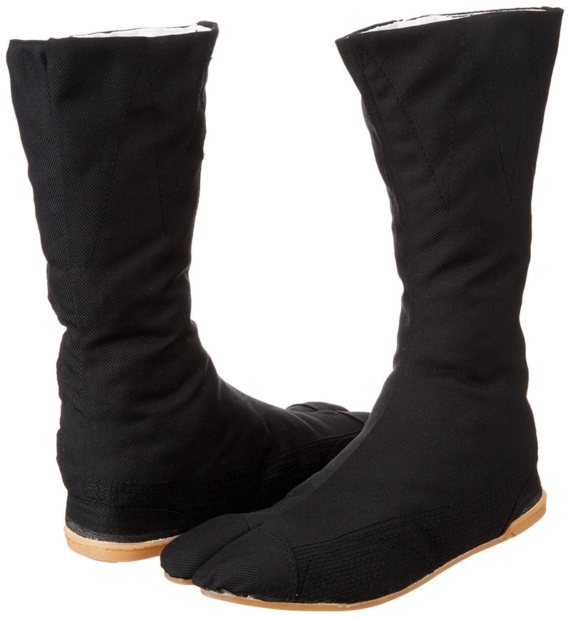 Marugo Tabi Boots Ninja Shoes Jikatabi (Outdoor tabi) MANNEN Nuitsuke (Sewn Rubber Outsole) 12 hock 7 Wide Women/5.5 Men Black - PawsPlanet Australia
