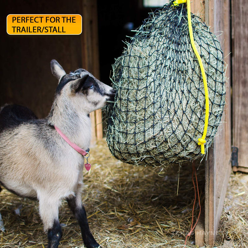 [Australia] - Texas Haynet Small Hole Slow Feeder Hay Net - American-Made Nylon Haynet for Horses - Perfect for Trailering - Easily Holds 2-4 Flakes 1.5” Holes 