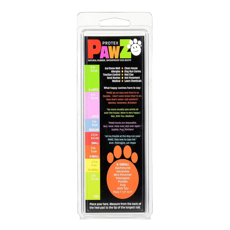 PawZ Dog Boots | Rubber Dog Booties | Waterproof Snow Boots for Dogs | Paw Protection for Dogs | 12 Dog Shoes per Pack (Black) XX-Small - PawsPlanet Australia