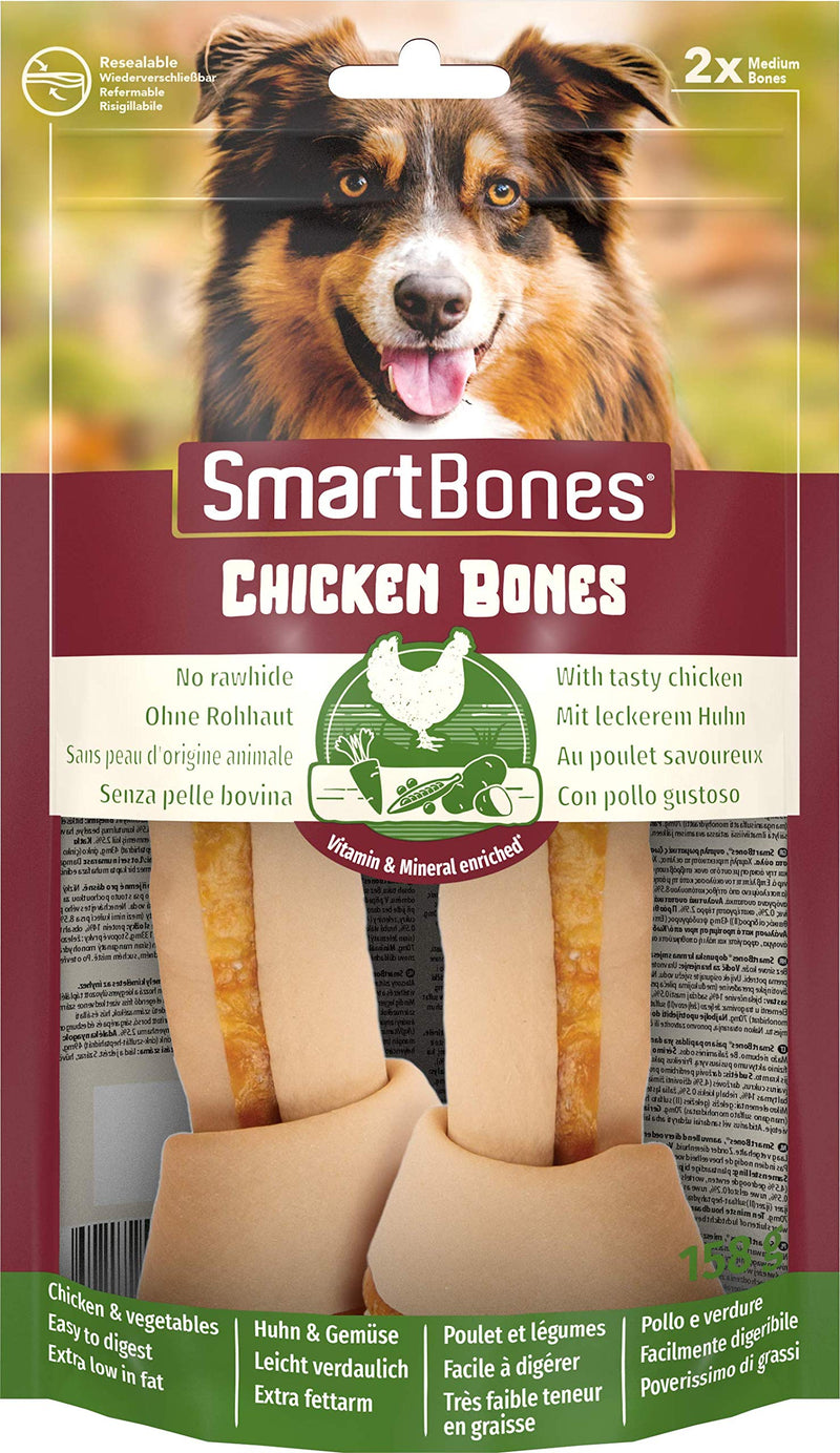 SmartBones Medium Chicken Bones Rawhide-Free Chewy Treats for Dogs, Made With Tasty Chicken and Vegetables - PawsPlanet Australia