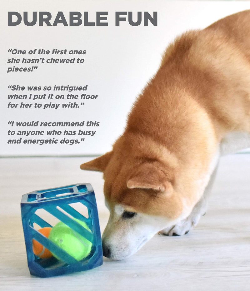 [Australia] - Outward Hound Puzzle Cube Interactive Squeaky Dog Toy with 2 Tennis Balls 