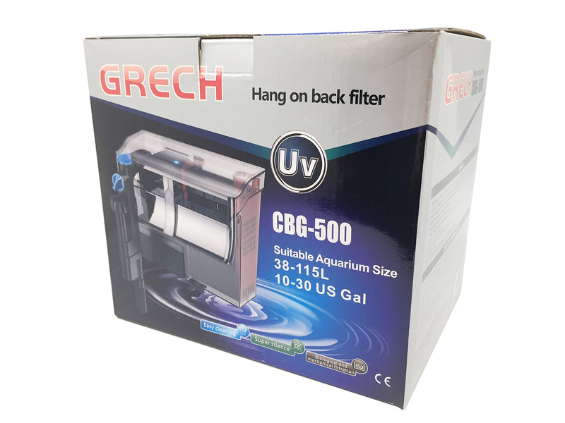 GRECH CBG-500 5W UV Sterilizer Hang-On Back Filter, 10-30 gallon/132 GPH - PawsPlanet Australia