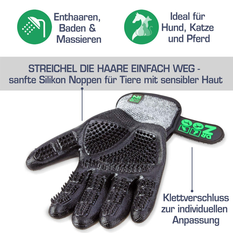 DR Zoo Gr. M pair of grooming gloves for grooming with gloves for dogs, cats and horses - PawsPlanet Australia