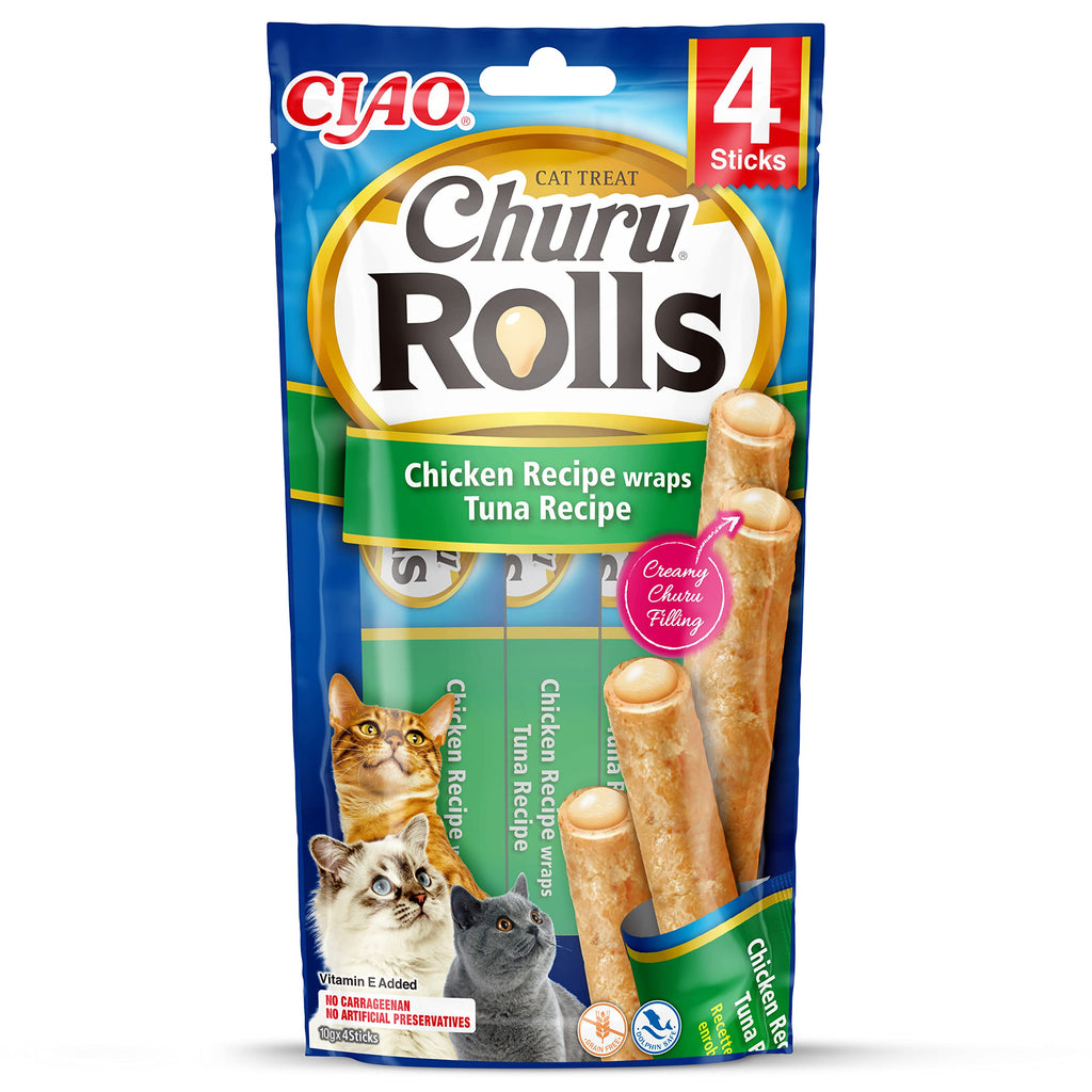 Churu Cat Snack Rolls Chicken with Tuna 4x10g Tuna 4 pieces (pack of 1) - PawsPlanet Australia