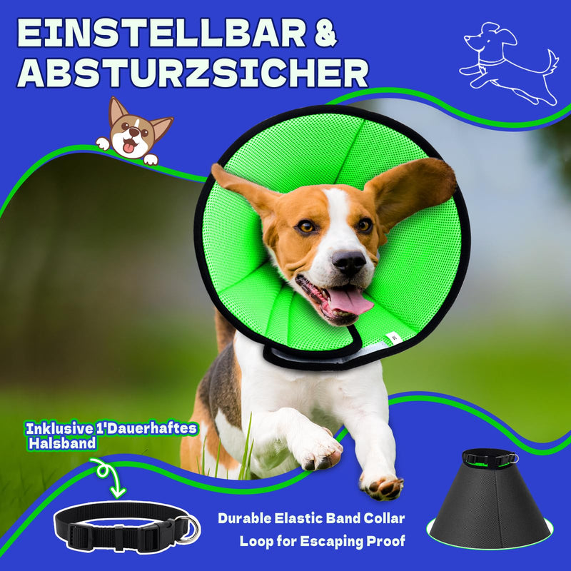 Supet neck collar for dogs, leak protection, soft protective collar, cone collars, adjustable recovery collar, breathable pet Elizabethan, leak protection dog after surgery dog Blcak XL XL neck circumference: 35-40 cm black - PawsPlanet Australia