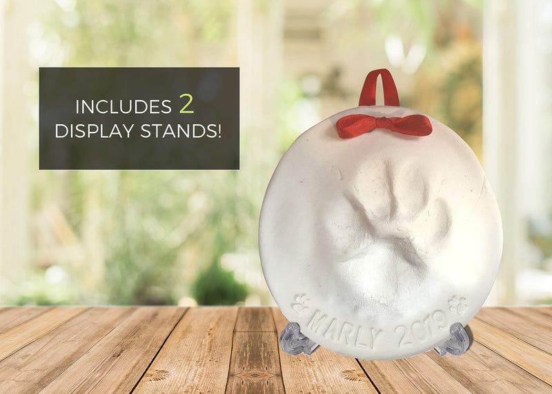 Ultimate Pawprint Keepsake Kit (Makes 2) - Paw Print Christmas Ornament w/ Bonus Personalization Tool & Display Stands! For Dogs, Cats & Pets. Non-toxic. Clay Air-Dries Soft, Light & Uncrackable. - PawsPlanet Australia