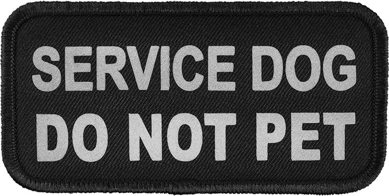 [Australia] - Activedogs Service Dogs DO NOT PET Reflective Patch w/Hook Velcro Backing 2" x 6" 